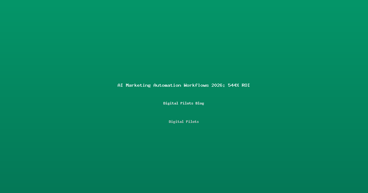 AI Marketing Automation Workflows That Deliver 544% ROI: The 2026 Implementation Blueprint
