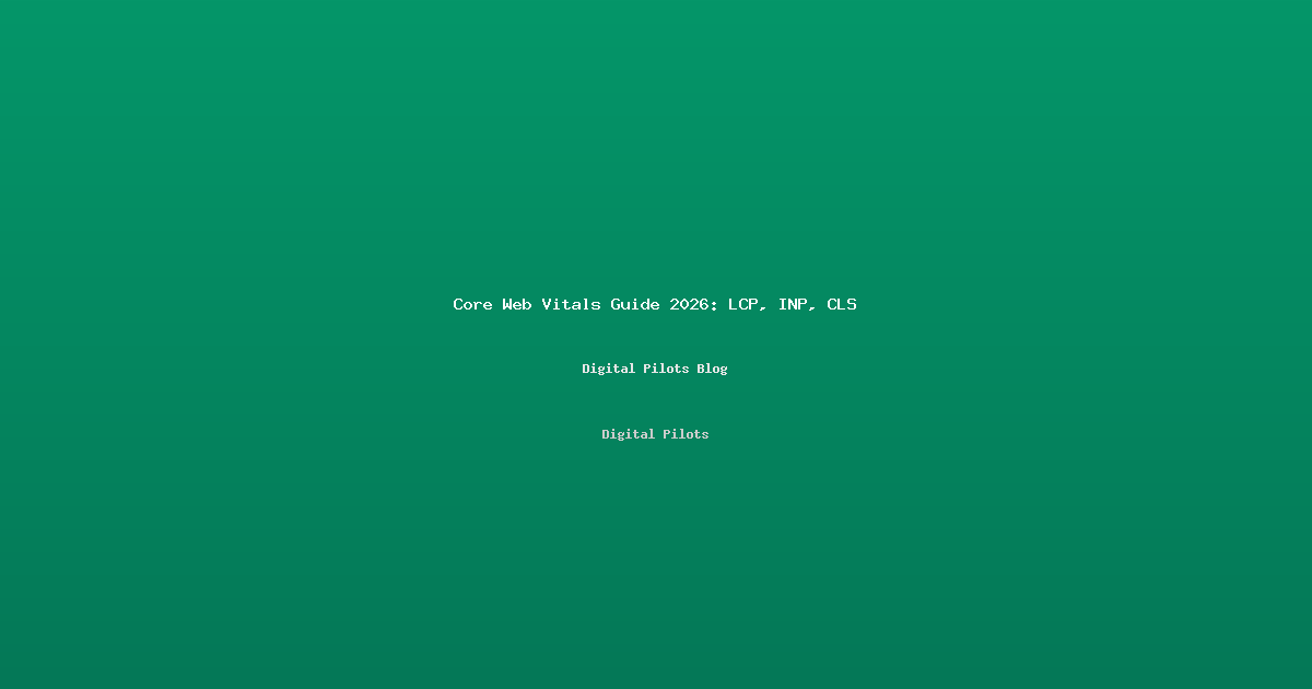 Core Web Vitals Guide 2026: How to Pass Google's Page Experience Test