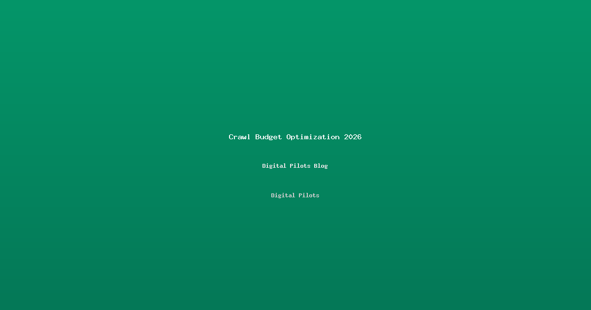 Crawl Budget Optimization Guide 2026