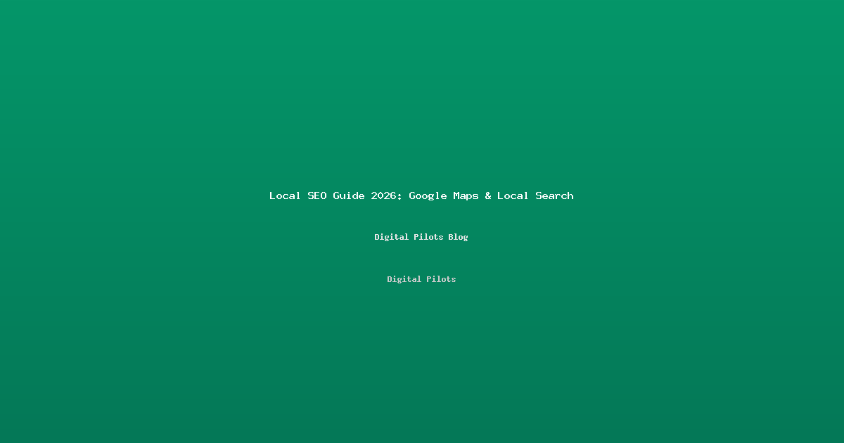 Local SEO Guide 2026: How to Rank in Google Maps and Local Search